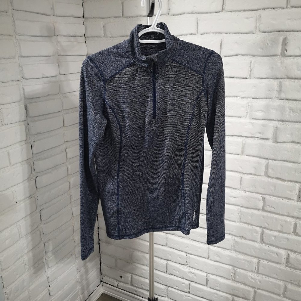 Head Ladies Size Small Fitted Navy 1/4 Zip Long Sleeves Athletic Top